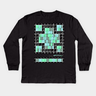 Mydoku_W001_V001_006_F&B: Sudoku, Sudoku coloring, logic, logic puzzle, holiday puzzle, fun, away from screen Kids Long Sleeve T-Shirt